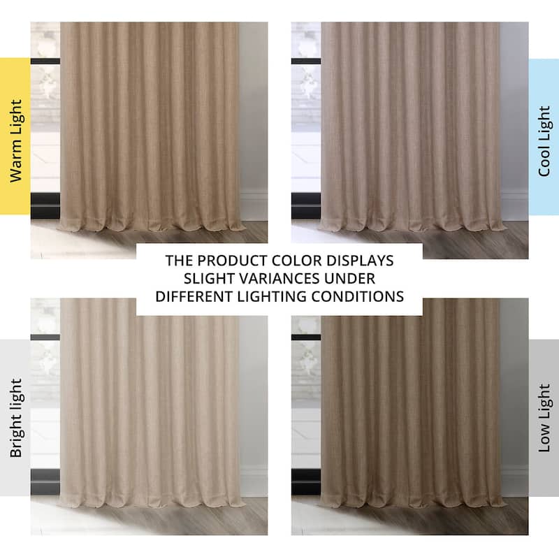 Exclusive Fabrics Faux Textured Faux Linen Room Darkening Curtains for Bedroom & Living Room Curtains (1 Panel)