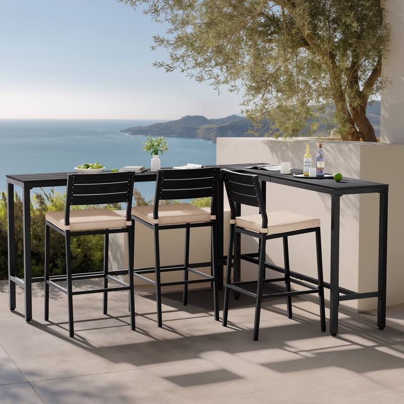 VredHom Outdoor Indoor Patio Rectangular Bar Table Pub Table