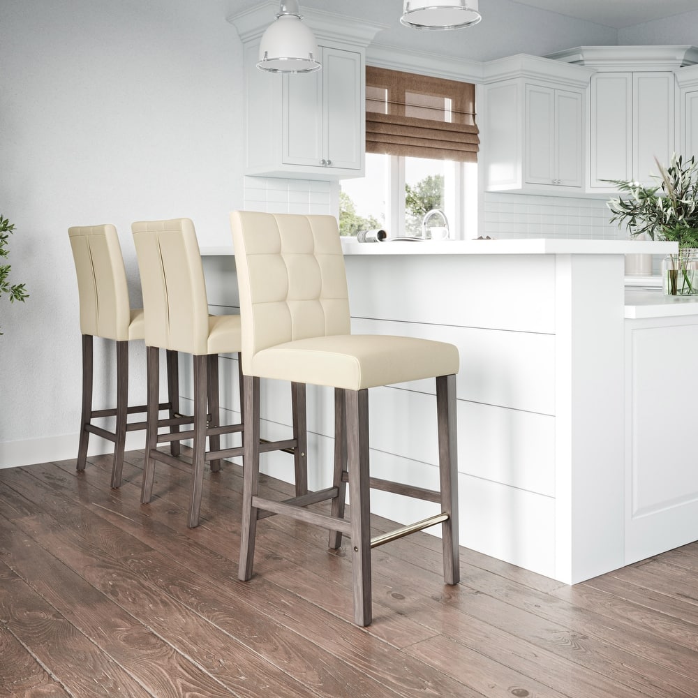 Leila Upholstered 31" Bar Height Barstool