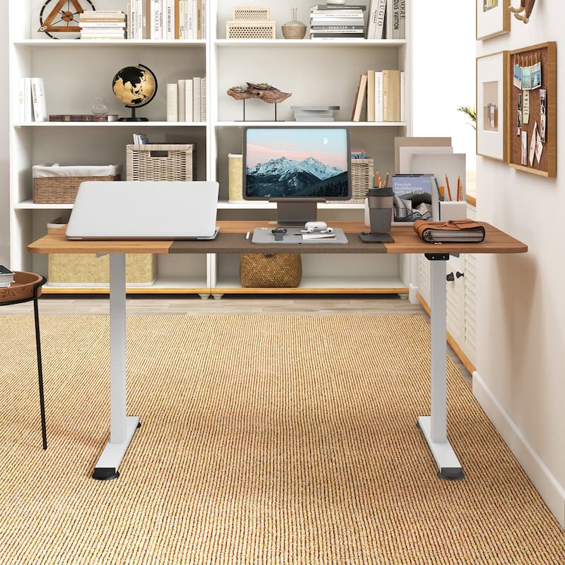 Gymax 55'' Electric Standing Desk Height Adjustable Home Office Table