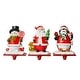 preview thumbnail 29 of 33, Glitzhome Resin Santa Snowman Penguin Gnomes with JOY Christmas Stocking Holders Mantel Ornament(Set of 3) Santa, Snowman & Penguin