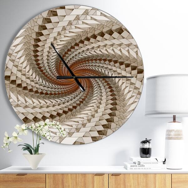slide 2 of 9, Designart 'White Fractal Spiral Pattern' Oversized Modern Wall CLock 23 in. wide x 23 in. high