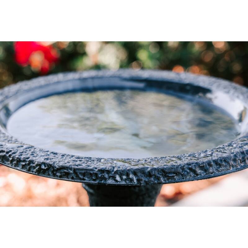 XBrand Set of 2 Birdbaths w/ Round Pedestal & Base, 23.6 Inch Tall