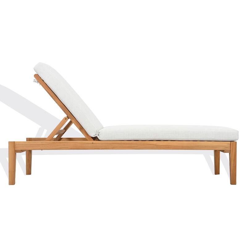 SAFAVIEH Couture Montclair Teakwood Chaise Lounge. - 74"W x 24"D x 37"H