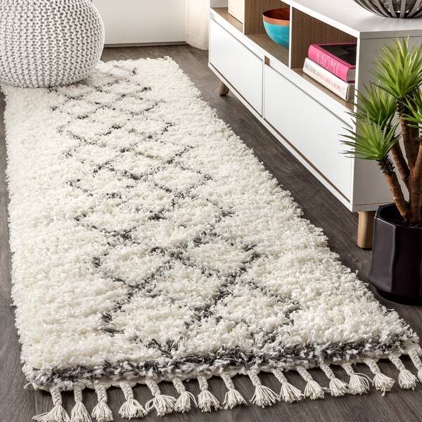 Shop Mercer Shag Plush Tassel Moroccan Tribal Trellis Geometric Area Rug On Sale Overstock 27416151
