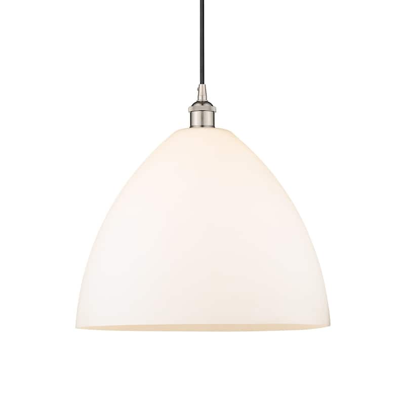 Innovations Lighting 616-1P-18-16 Edison Dome Pendant Edison Dome 16" - Polished Nickel / Matte White