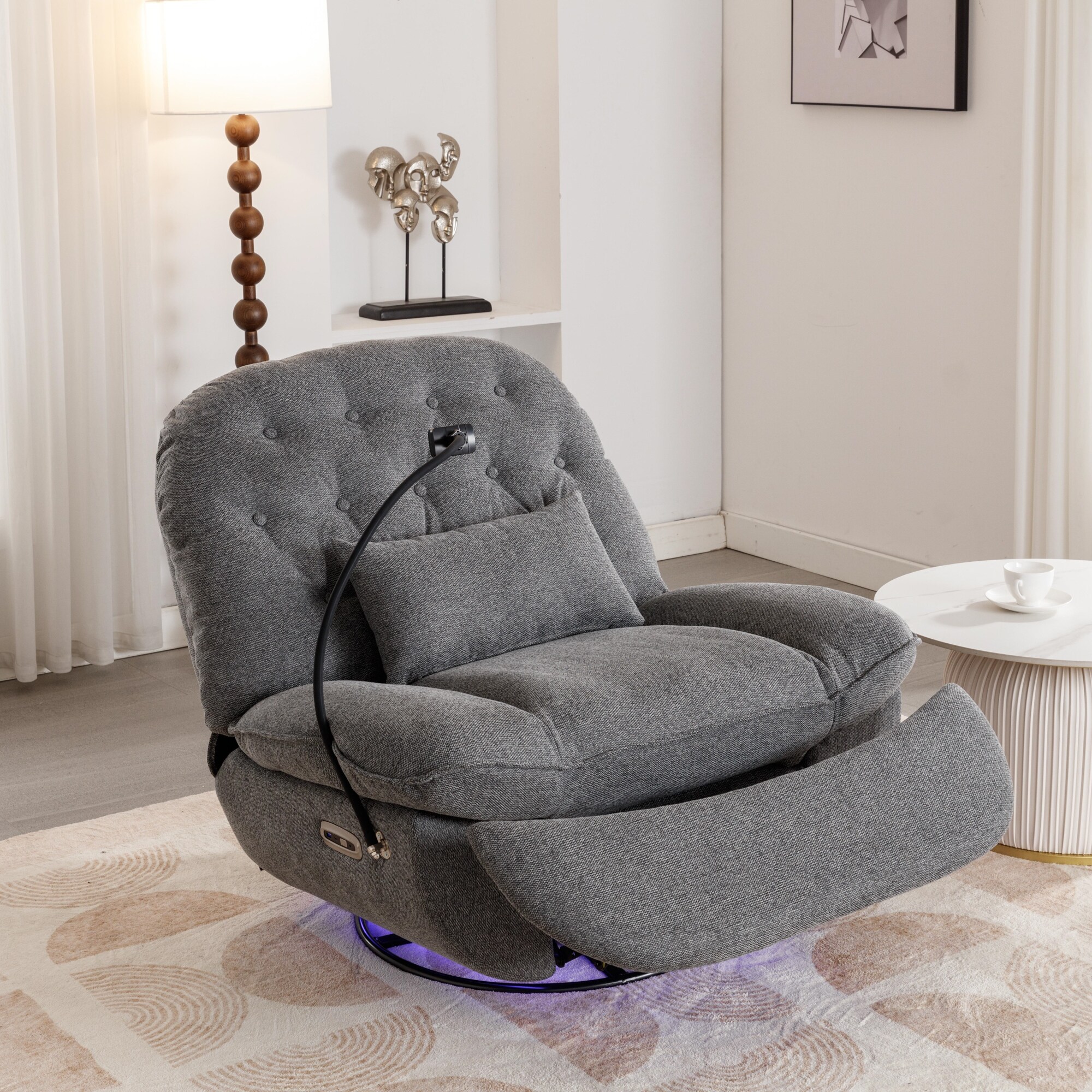 Swivel barrel recliner chair store
