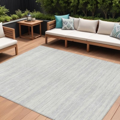 HomeRoots Abstract Modern Rectangle Outdoor Rug
