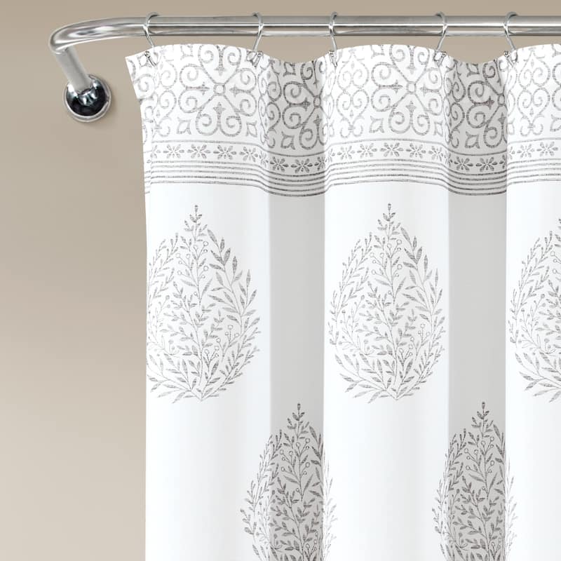 Lush Decor Teardrop Leaf Shower Curtain