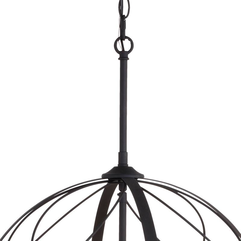 Montclare Black and White Ash Wood Farmhouse Cage Pendant Ceiling Light