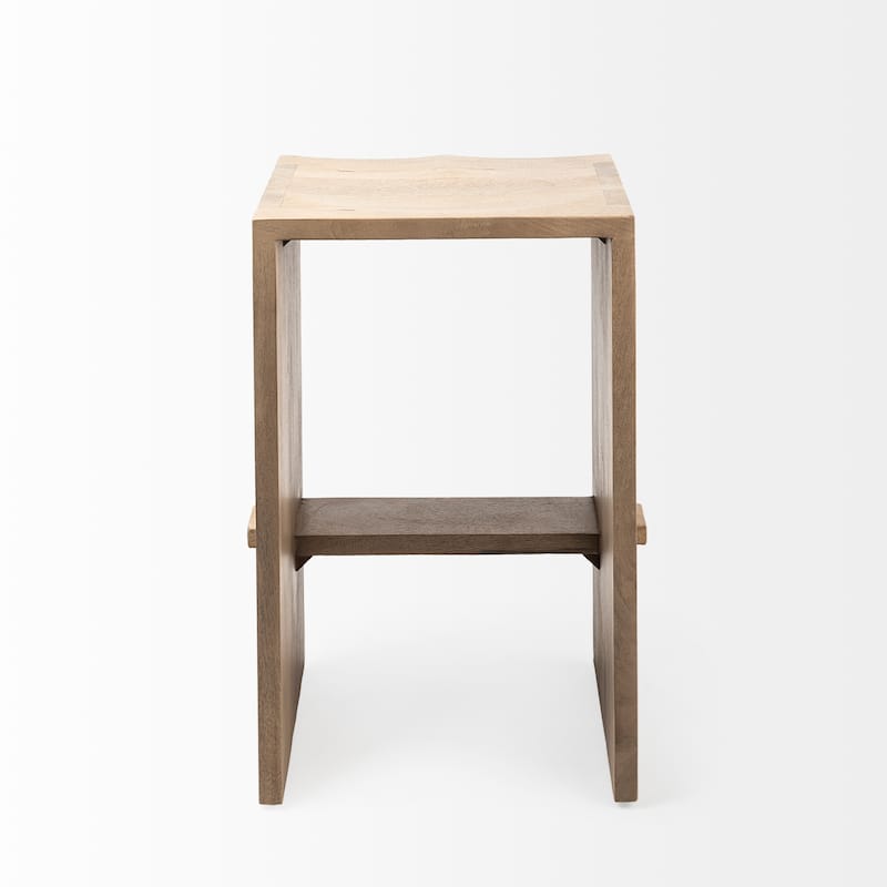 Aida Light Brown Solid Wood Bar Stool