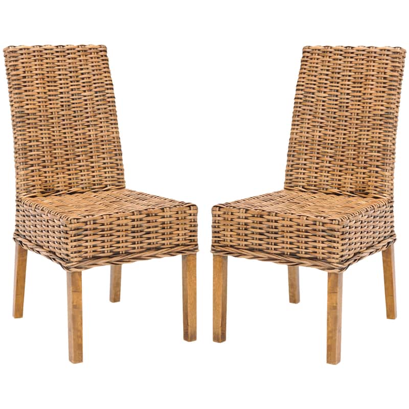 SAFAVIEH Marcy Brown Side Chair (Set of 2) - 18.1" W x 19.7" L x 39" H - 19"W x 22"D x 39"H