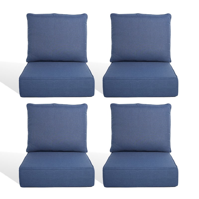 Pocassy 22"x24"x6" Inch Thick Cushions Pillows Indoor Outdoor Cushion 4 Set - Blue Cushion
