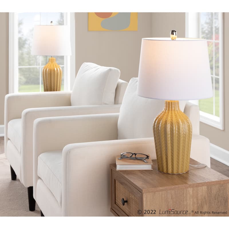 Rockwell 23" Ceramic Table Lamp Linen Shade (Set of 2)