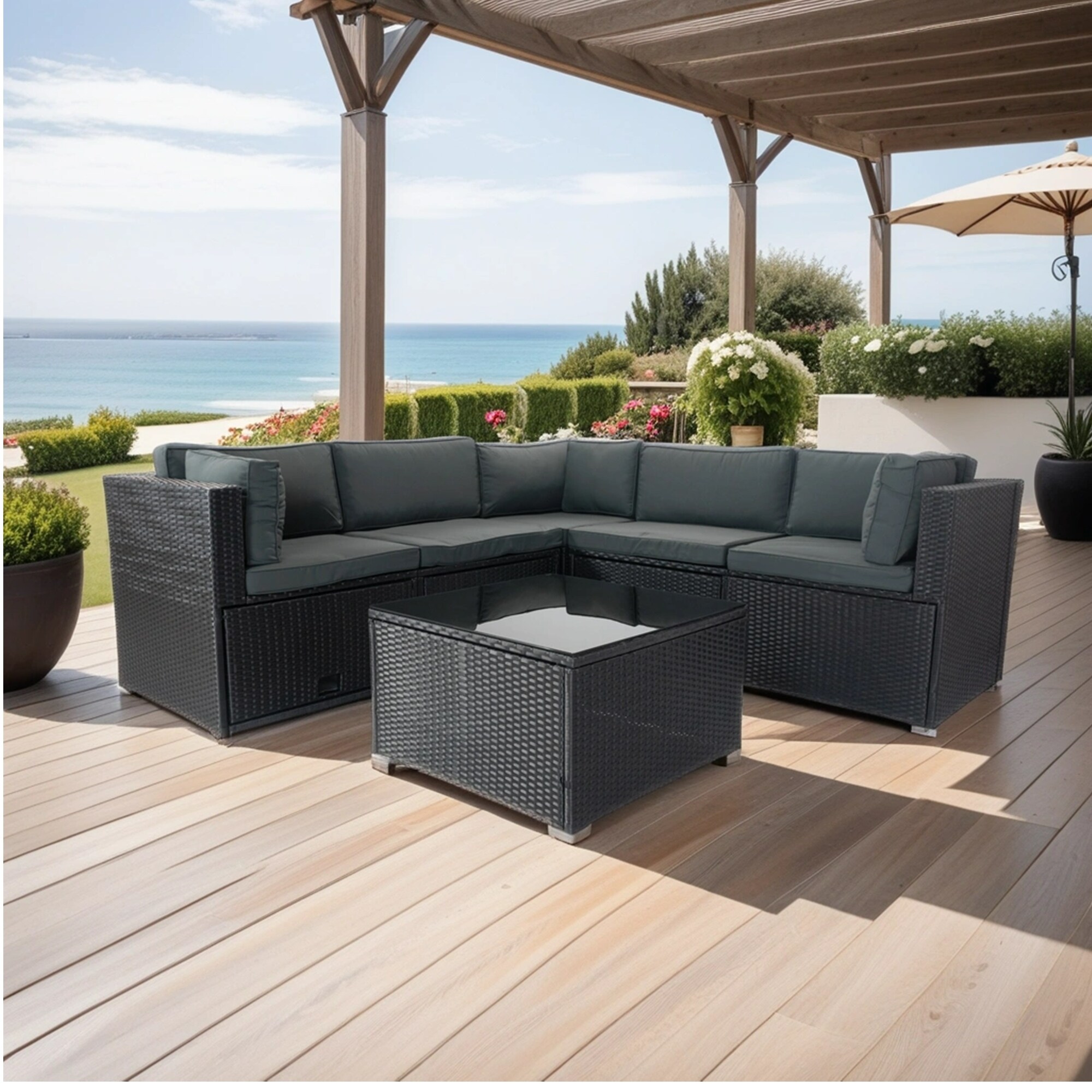 All weather wicker sofa on sale