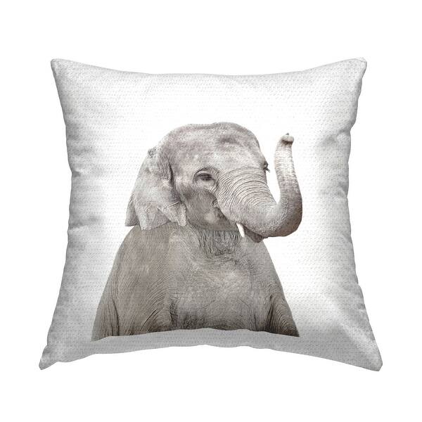 slide 2 of 7, Stupell Baby Elephant Grey Wildlife Animal Printed Outdoor Throw Pillow Design by Katherin Pienaar