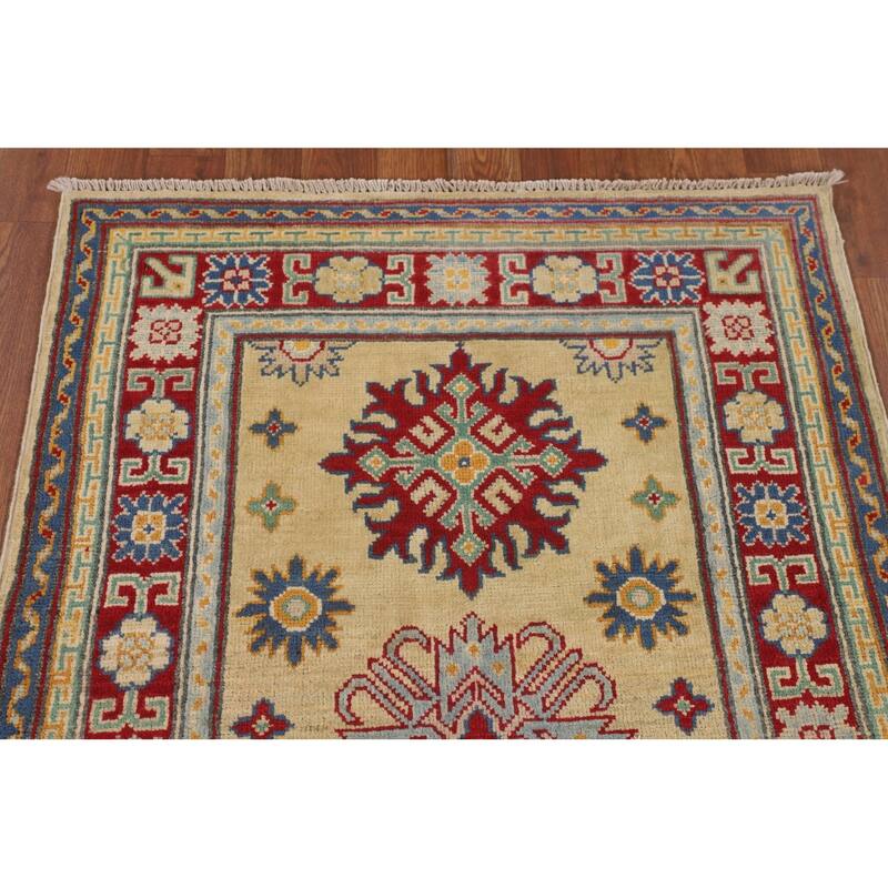 Yellow Kazak Oriental Accent Rug Handmade Wool Carpet - 2'9" x 4'3"