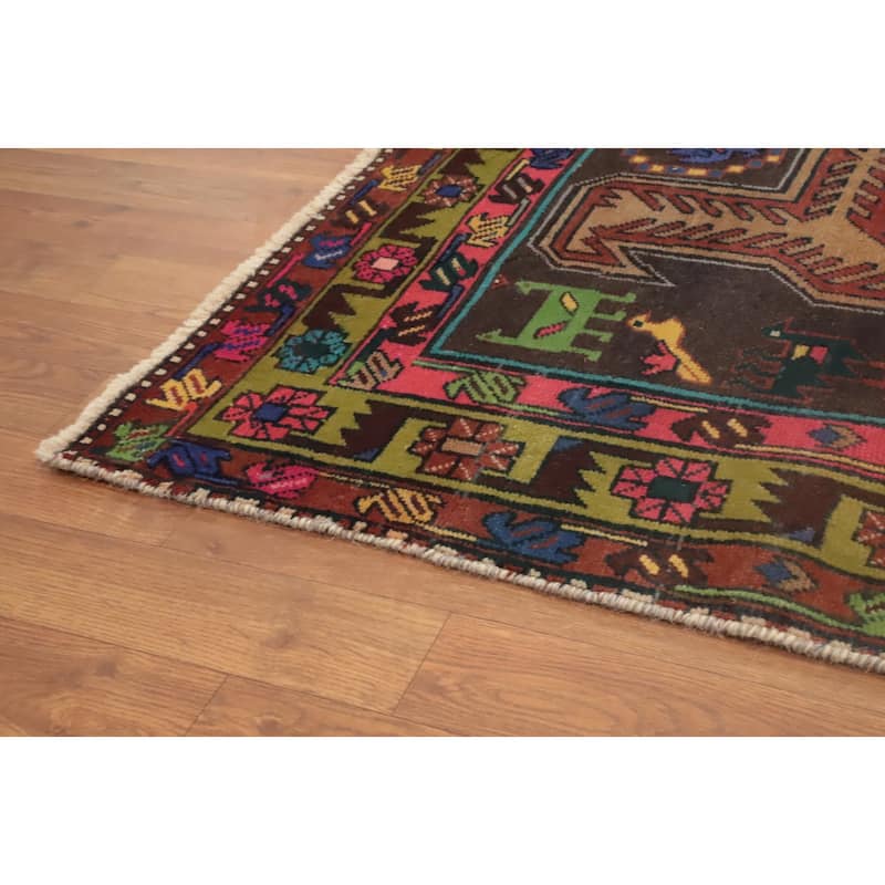 Hand Knotted Oriental 100% Wool Carpet Traditional Tribal Brown Meshkin Runner Rug - 11' 0'' X 4' 1''
