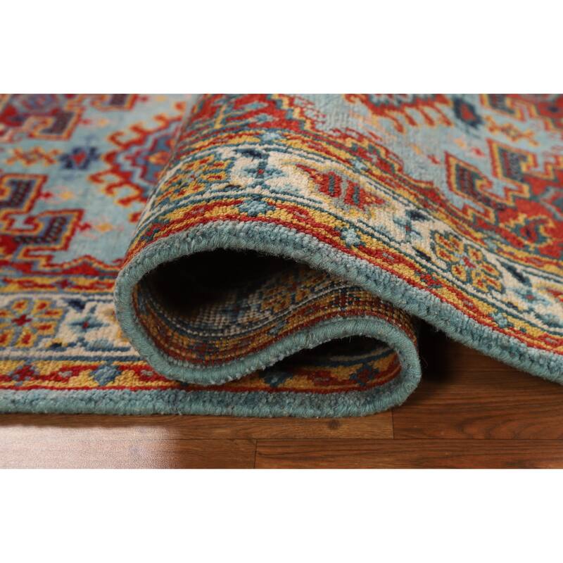 Hand Knotted Oriental 100% Wool Carpet Traditional Geometric Navy Blue & Blues Viss Area Rug - 5' 2'' X 3' 0''