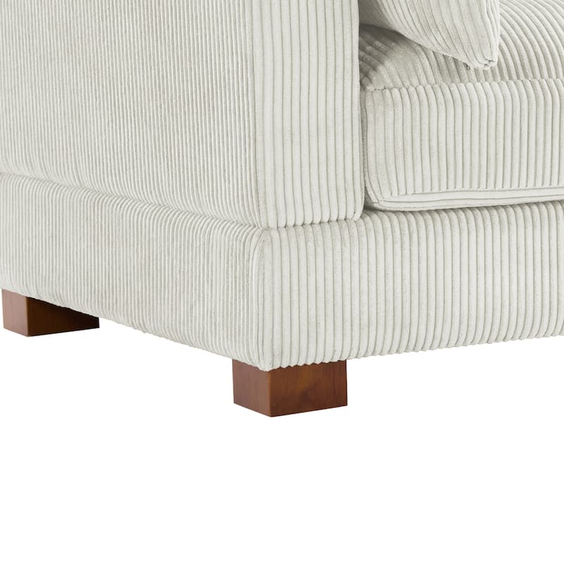 Modern Corduroy Modular Couch Sectional Sofa With Pillows