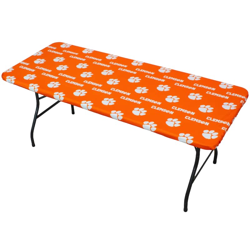 Clemson Tigers Tailgate Fitted Tablecloth, 72" x 30", 6 ft table - 72" x 30", 6 ft table