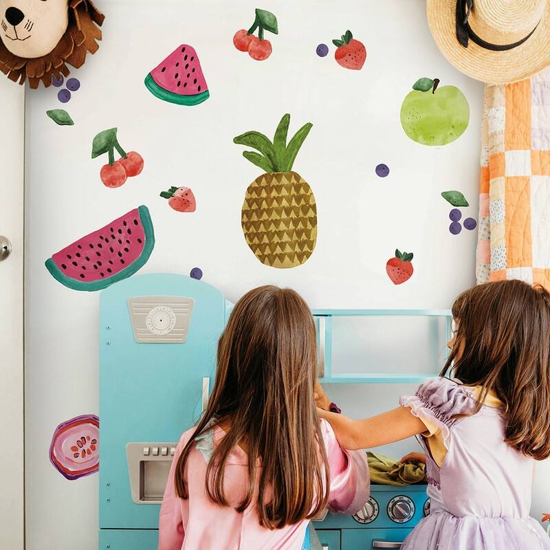 Tempaper Fruit Salad Removable Wall Decals (Contains 37 Pieces on (2) 17.25" x 9.75" Sheets)