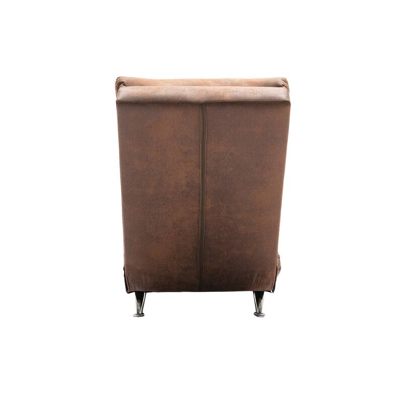 Coffee Modern 21.65" High Back Upholstered Chaise Lounge Chair with Remote Control and Ergonomic Electric Massage