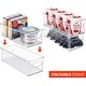 preview thumbnail 2 of 11, Plastic Storage Bins Stackable Clear Pantry Organizer Box Containers