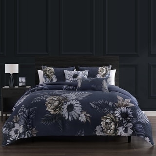 Bebejan Forget Me Not 100% Cotton Sateen 5-Piece Reversible Comforter Set