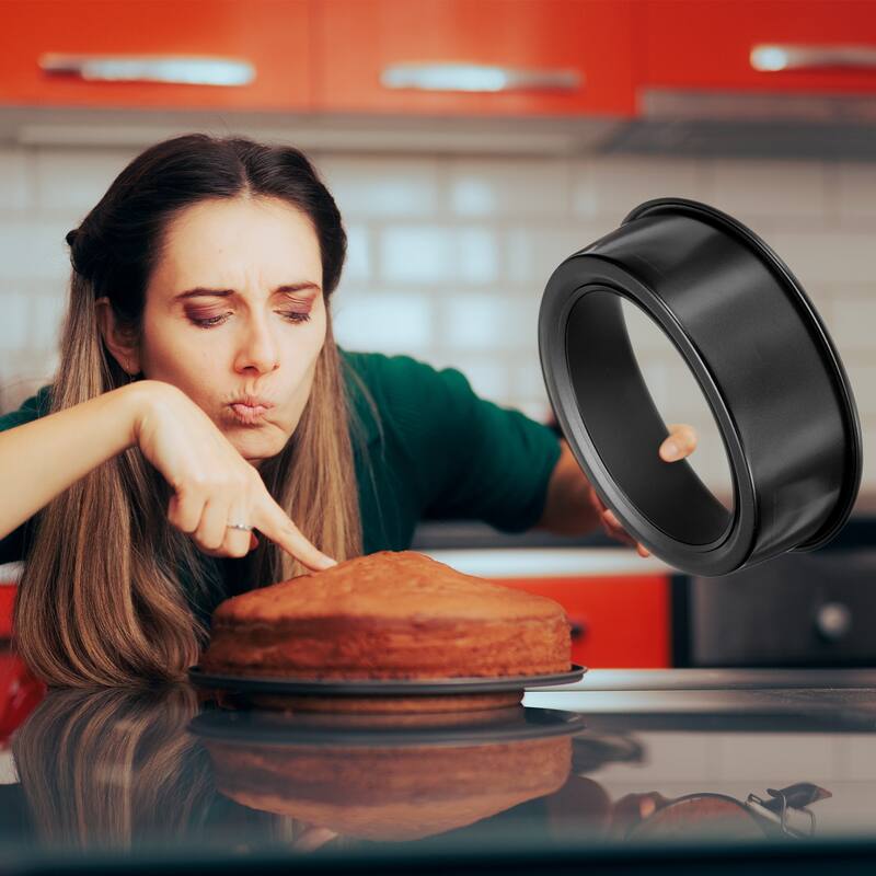2Pcs Round Cake Pan with Removable Loose Bottom Anodized Aluminum Baking Pan