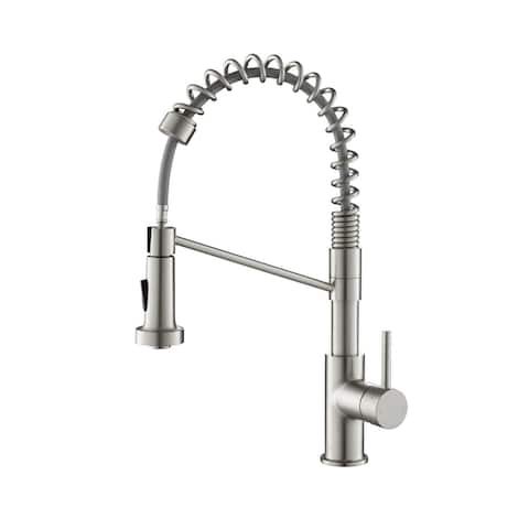 Pull Out Single Level Lead Free Brass Kitchen Faucet with Sprayer and Magnetic Docking