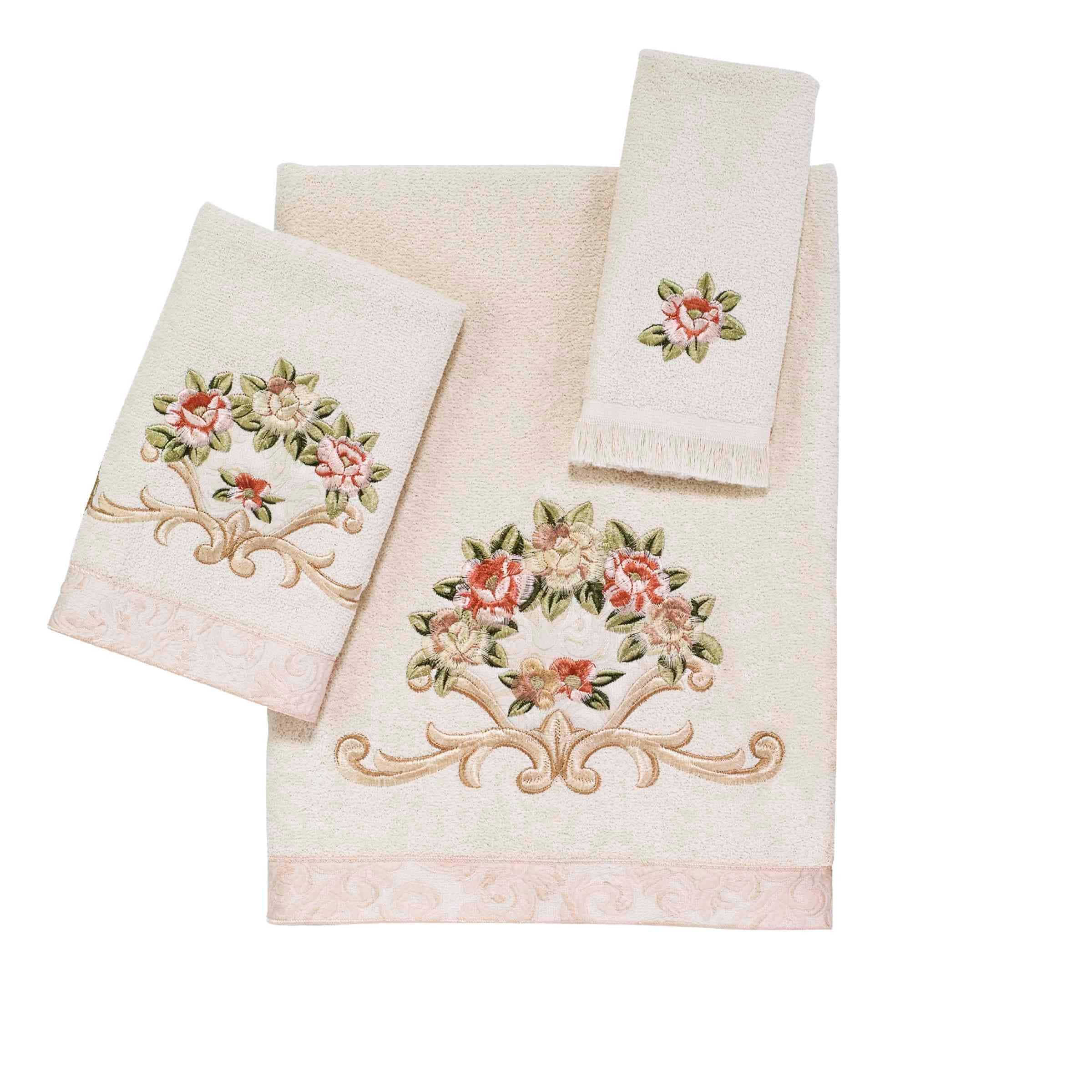 Avanti Linens Rosefan 3 Piece Towel Set Towel 3pc Set B H FT On Sale Bed Bath Beyond 41431773