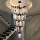 preview thumbnail 8 of 35, KAYLA 28-Lights Crystal Staircase Chandelier, Indoor Pendant Light, 118'' Modern High Ceiling Light, Height Adjustable