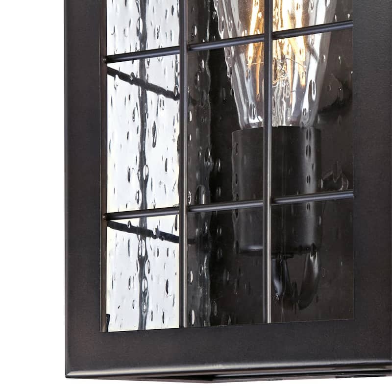 Westinghouse Lighting Wrightsville One-Light Outdoor Wall Fixture, Oil Rubbed Bronze Finish with Clear Raindrop Glass