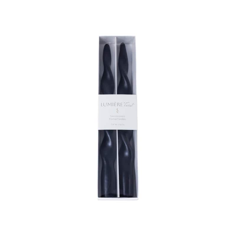 Lumière Twist Formal Taper Candles, Set of 12 - Holiday Table Décor