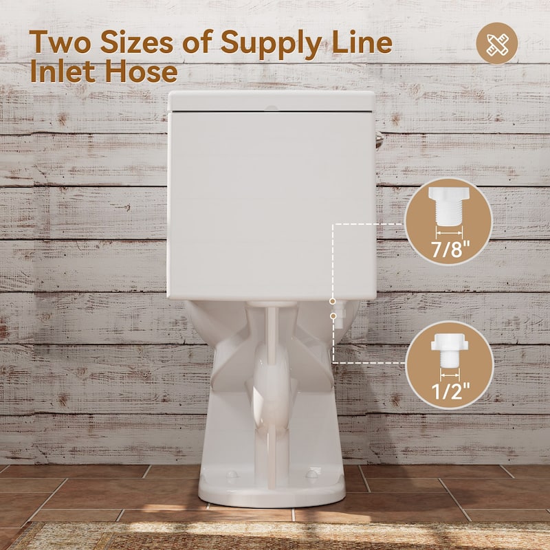 HOROW 1 Piece Single Flush Elongated ADA Height Toilet White 1000g Flush Seat Included - N/A