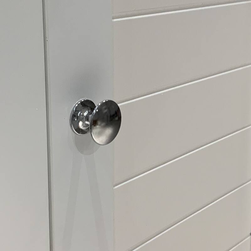 5-tier Narrow Freestanding Bathroom Cabinet with 2-shutter Doors - 15.35 x 15.35 x 63.00