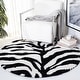 preview thumbnail 1 of 15, SAFAVIEH Florida Shag Rozinka Zebra Animal Print 1.2-inch Thick Rug 4' Round - Ivory/Black - Round