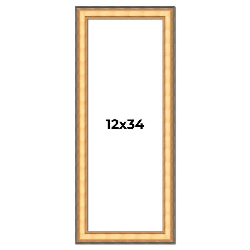 12x34 Frame Gold Plein Aire Solid Wood Picture Frame Width 2 Inches |