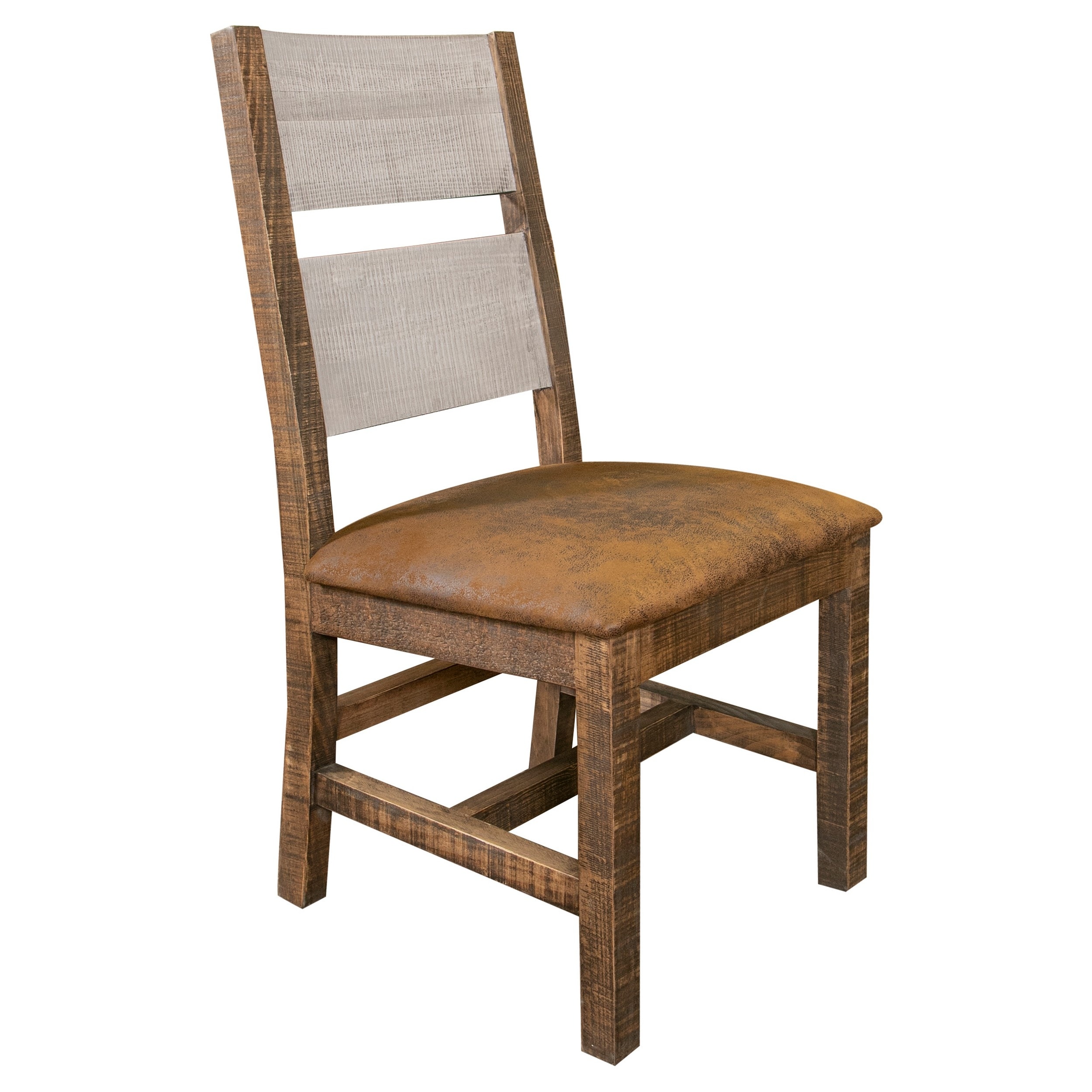 Pino 22 Inch Dining Chair, Set of 2, Pine Wood, Microfiber Seat, Panel Back