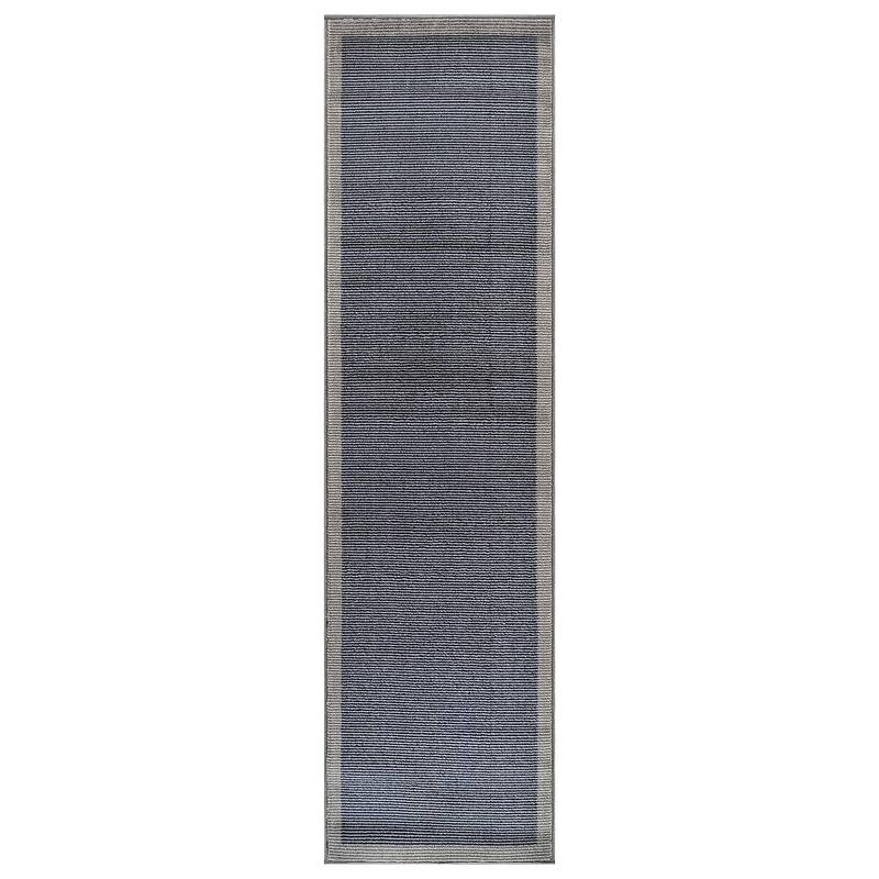 Modern Geometric Stripe Bordered Area Rug for Living Room, Bedroom, or Entryway - Low Pile Indoor Rug