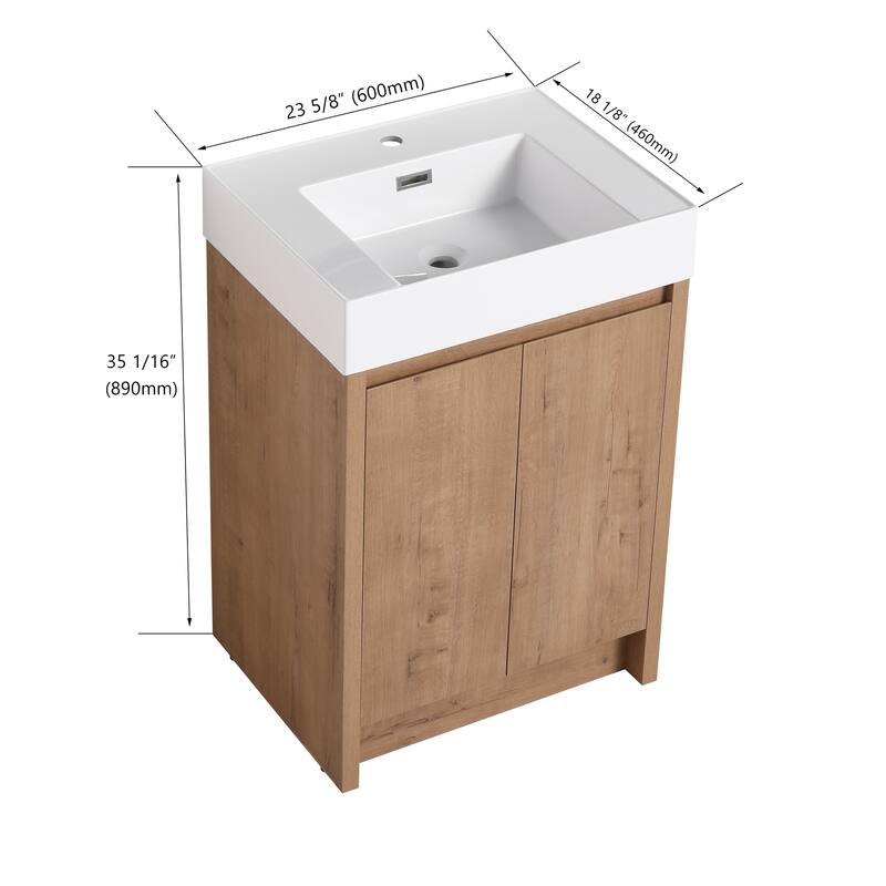 Beingnext 24"/30"/48"/60" Bathroom Vanity with Sink, Freestanding Bathroom Vanity with Soft Close Door