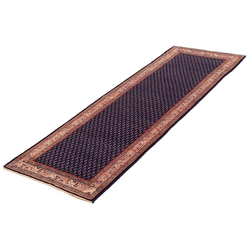 ECARPETGALLERY Hand-knotted Andelz Dark Navy Wool Rug - 3'5 x 10'1