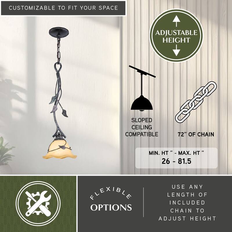 Vaxcel Lighting Vine 1 Light Mini Pendant