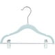 preview thumbnail 2 of 4, Blue Velvet Clothes Hangers with Clips for Baby Nursery and Kids Closet, Ultra Thin, Nonslip (12 Inches, 24 Pack)