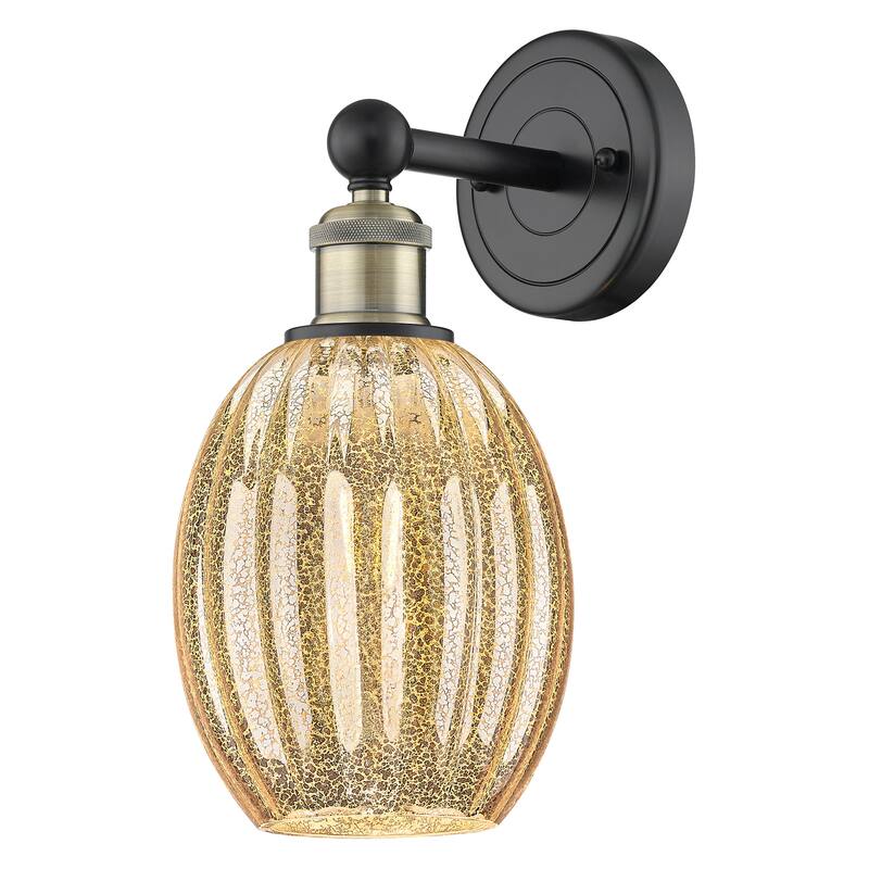 Innovations Lighting 616-1W-13-7 Preston Sconce Preston 13" Tall Wall - Black Antique Brass / Mercury