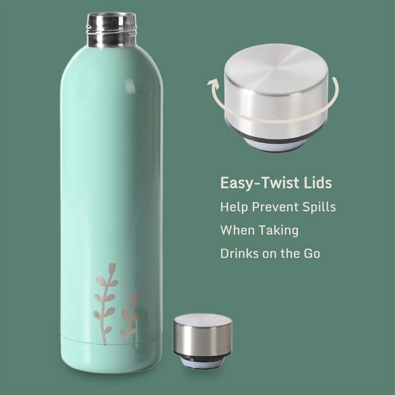 Bloomhouse Lush Forest 2 Pack 25 OZ Insulated Stianless Steel Water Bottle & Thermal