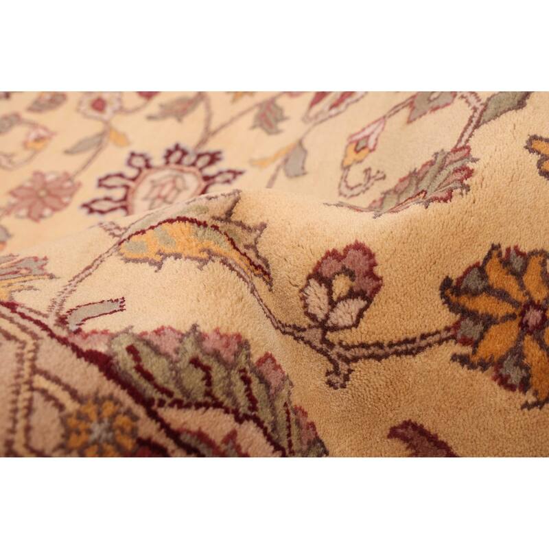 ECARPETGALLERY Hand-knotted Finest Agra Jaipur Beige Wool Rug - 6'0 x 9'3