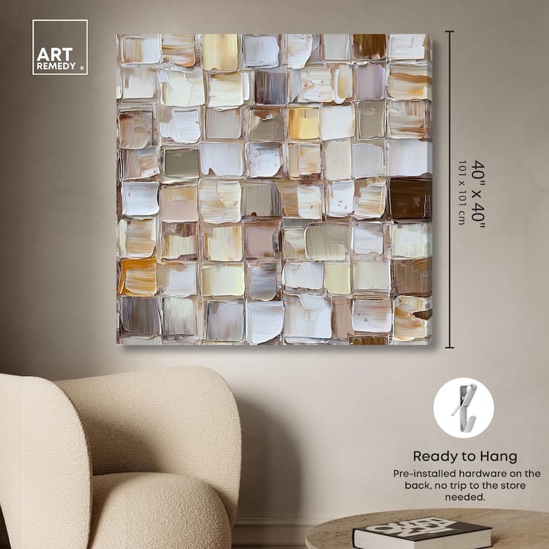 Woven Stone Canvas by Art Remedy, Gallery Wrapped