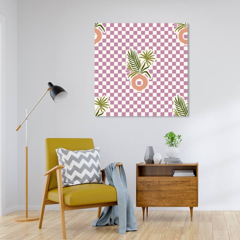 Wynwood Studio Canvas Floral and Botanical One Center Table Purple Modern & Contemporary Wall Art Canvas Print